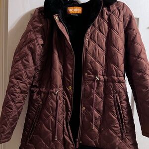 Sporto Women's Quilted Puffer Jacket - Brown